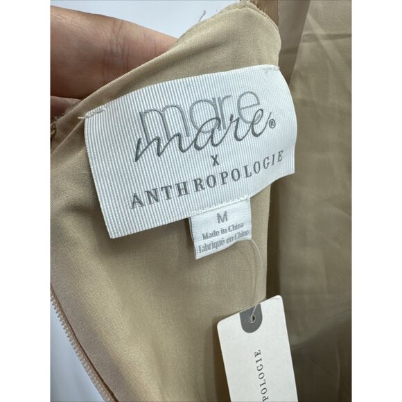 Anthropologie Mare Mare Metallic Rose Gold V-Neck Dress Size Medium NWT - Picture 8 of 11